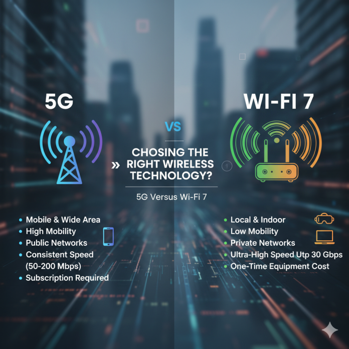 5G Versus Wi-Fi 7: Choosing the Right Wireless Technology